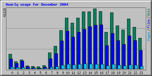 Hourly usage for December 2004